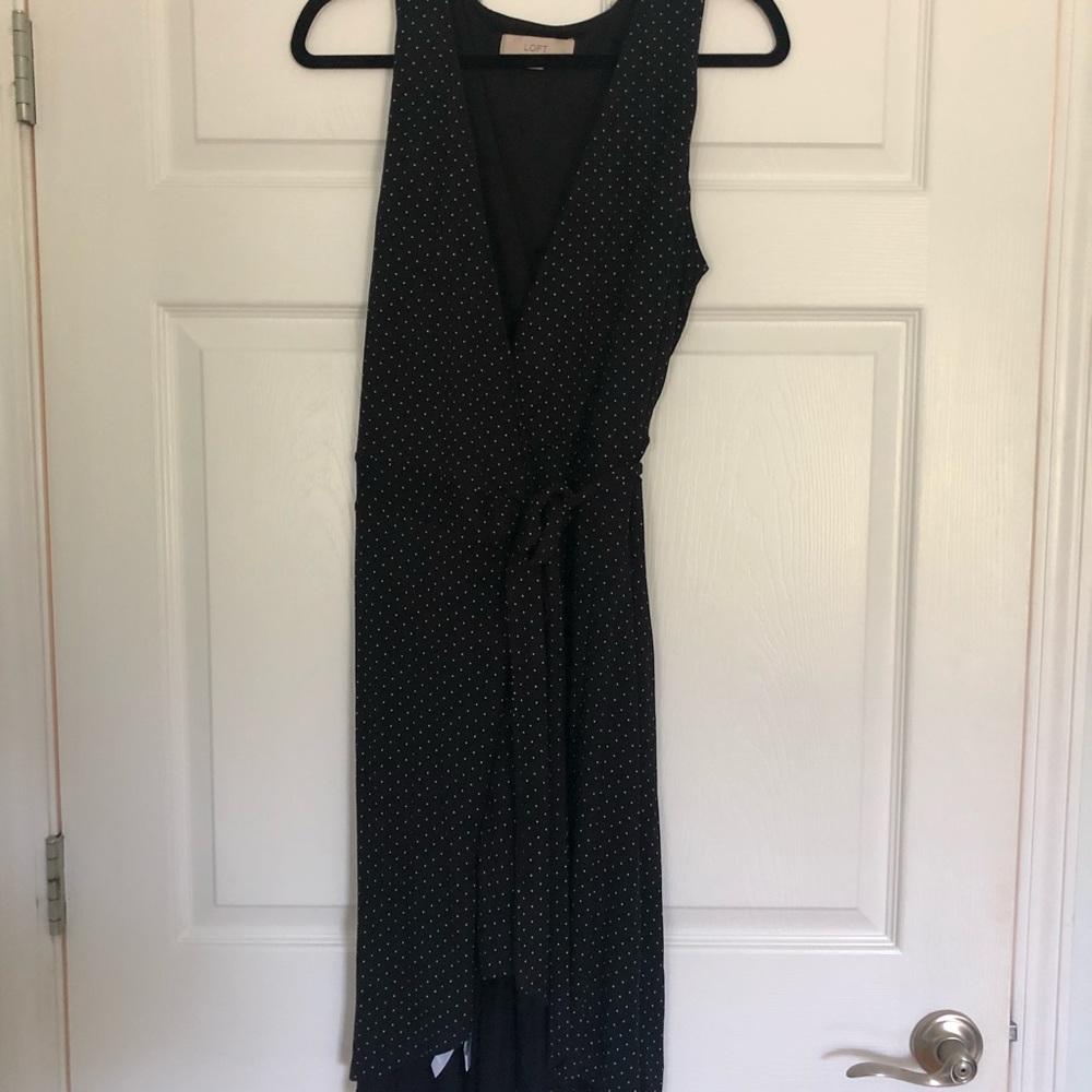 Black and White Polka Dot Wrap Dress